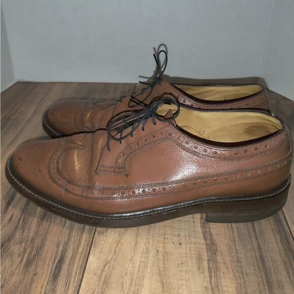 NETTLETON Oxfords Wingtip Vintage Brown Pebbled Leather Men Dress Shoes Size 10. main image 4